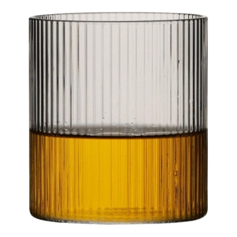 Fine-rib rocks glass