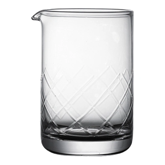 Diagonal-cut mixing glass