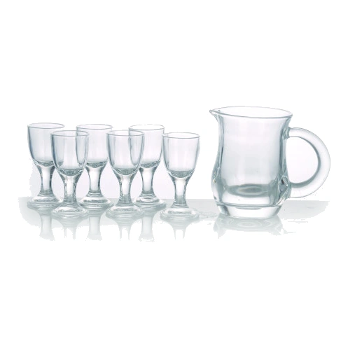 Footed-glass serving set