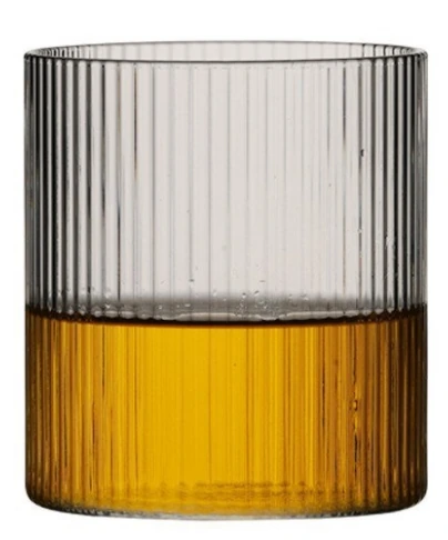 Fine-rib rocks glass