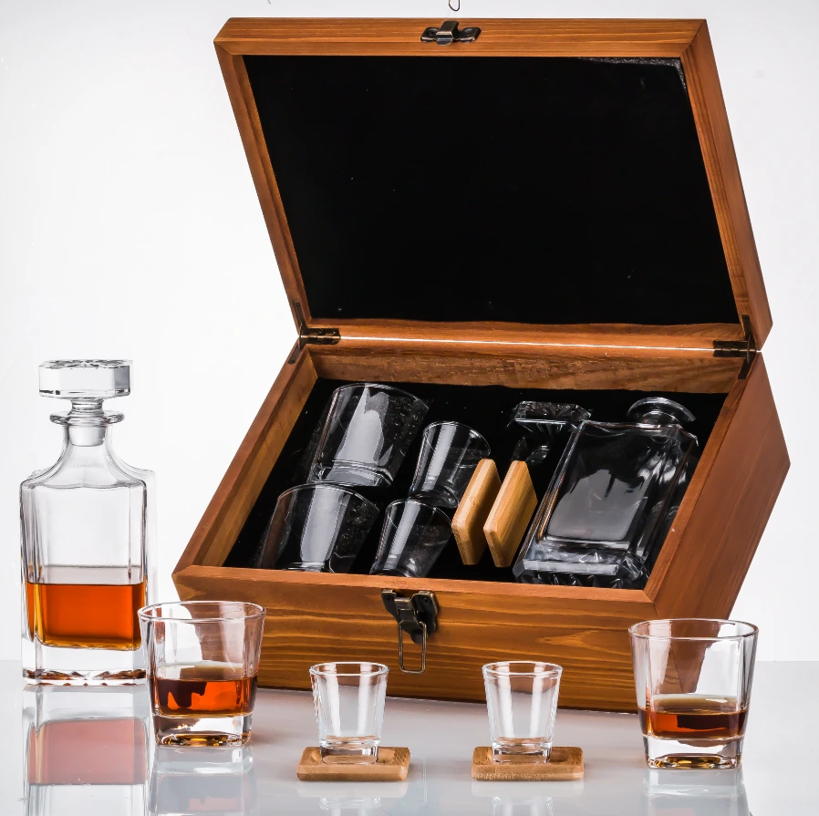 Wooden decanter gift set