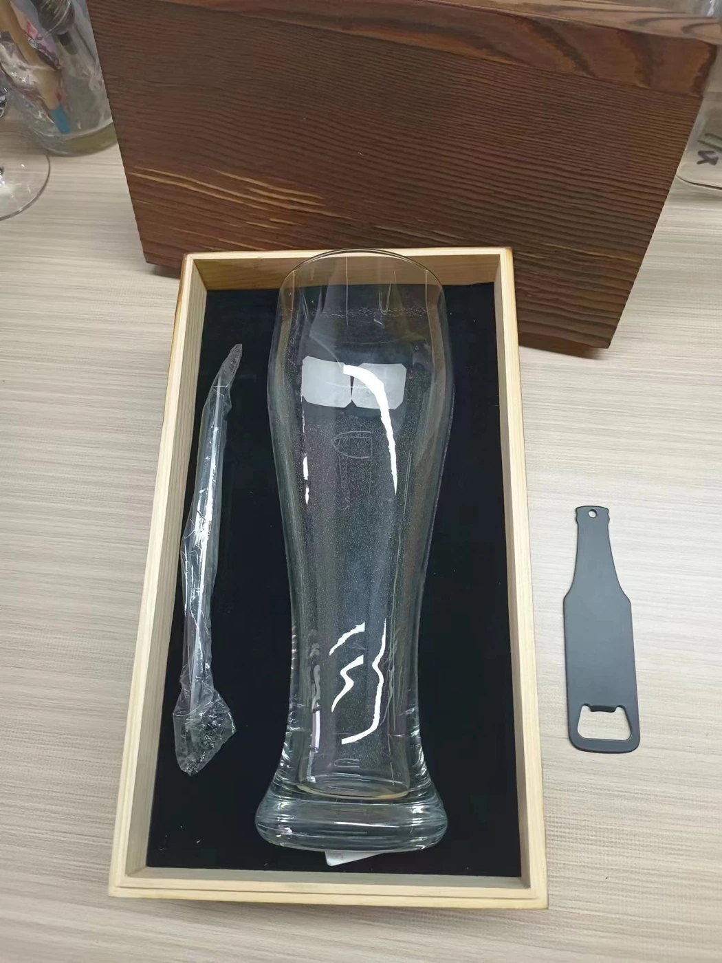 Tall glass wooden box
