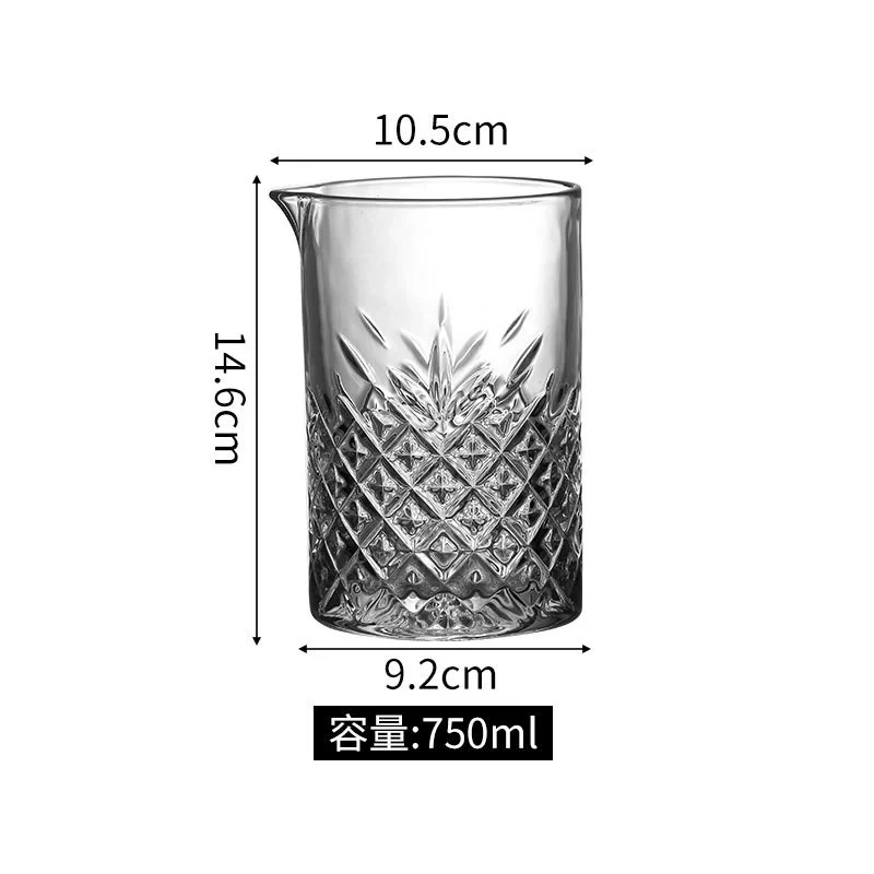 Cross-cut mixing glass