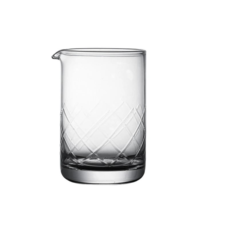 Diagonal-cut mixing glass