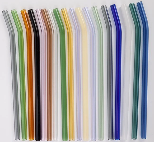 Bent glass straw collection