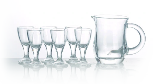 Stemmed-glass and pitcher set