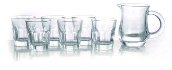 Straight-glass serving set