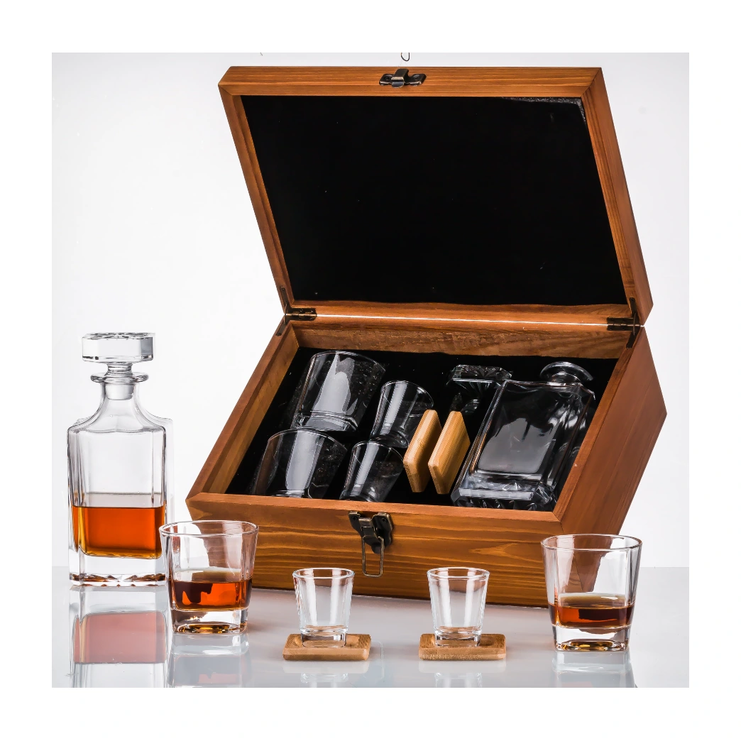 Wooden decanter gift set