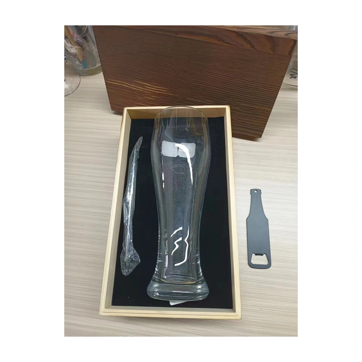 Tall glass wooden box