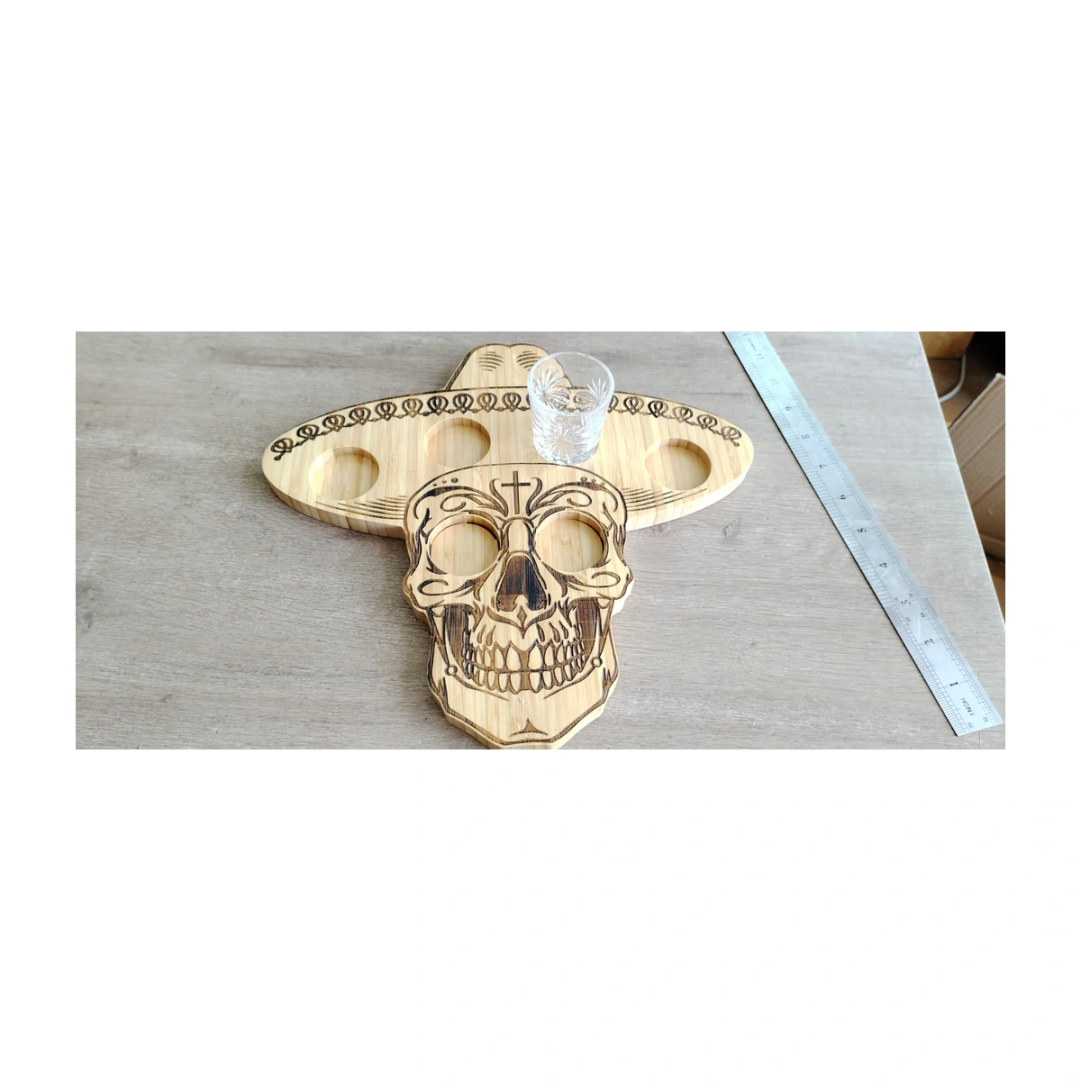 Skull-shaped serving board