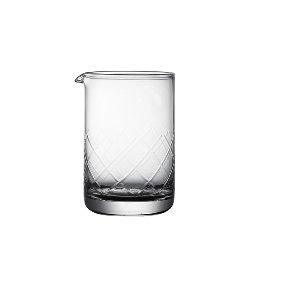 Diagonal-cut mixing glass