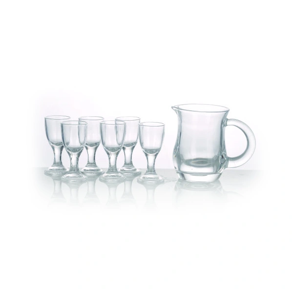 Footed-glass serving set